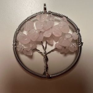 Tree of Life Pendant (silver and rose quartz)